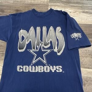 Vintage 90s NFL Dallas Cowboys Blue Mens XL Short Sleeve Football Sporty T-Shirt